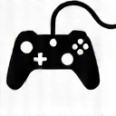Icône d'une manette de jeu avec un fil de connexion, représentant les promotions sur consoles et accessoires.