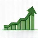 Icône d'un graphique financier en hausse, représentant l'investissement intelligent dans l'industrie du jeu.
