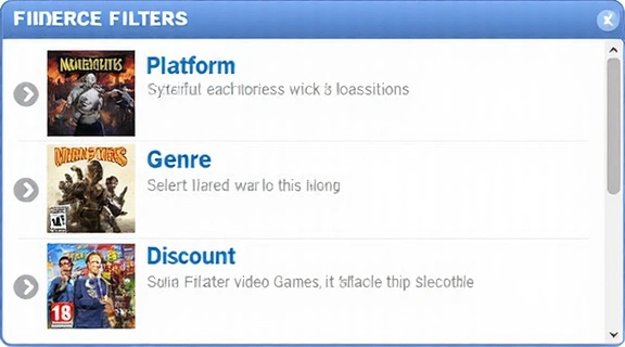 Interface de filtrage de jeux vidéo